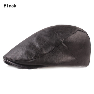 Oskari™ | Vintage PU-nahkainen Flat Cap miehille