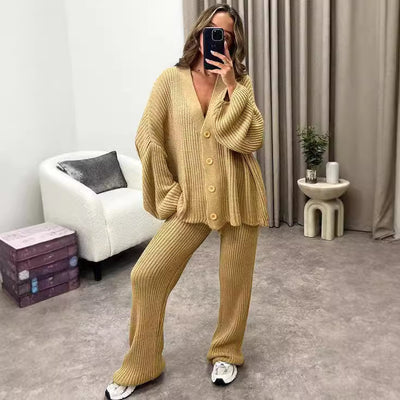 Sanna™ | Lämmin ja Rento Kaksiosainen Villasetti