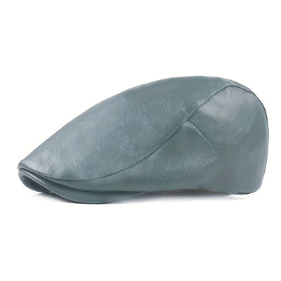 Oskari™ | Vintage PU-nahkainen Flat Cap miehille