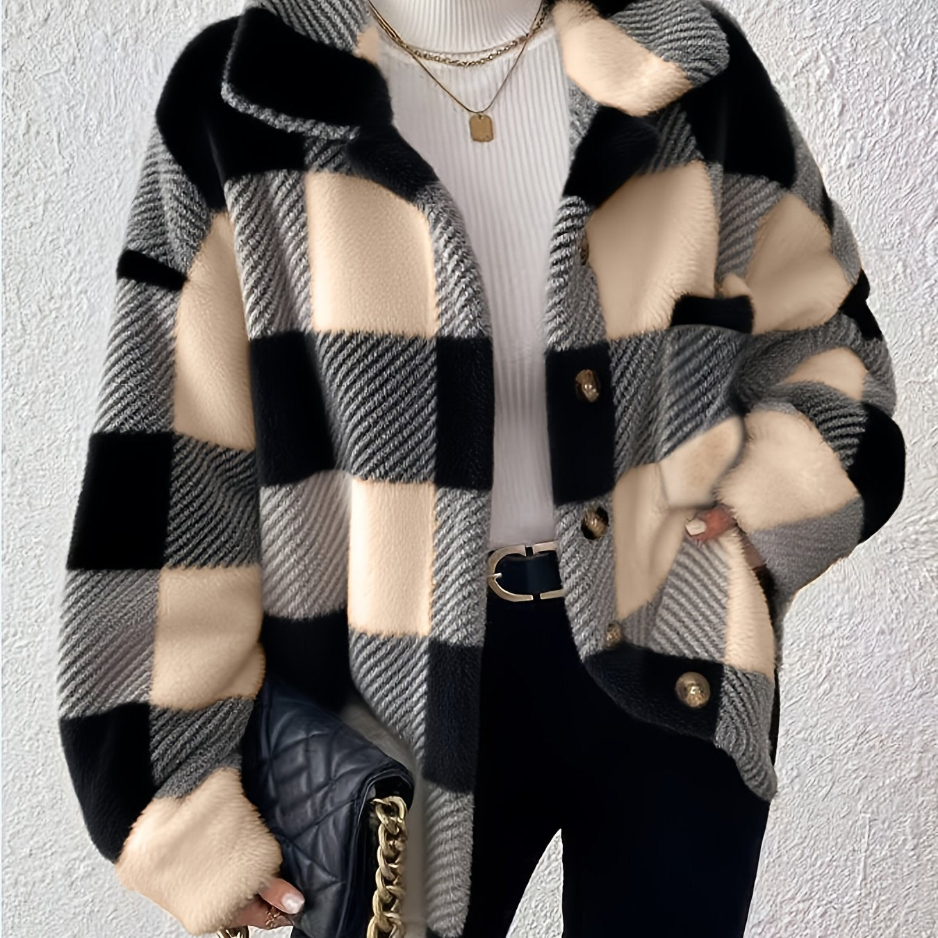 Aino™ | Pehmeä Ruudullinen Fleece-takki