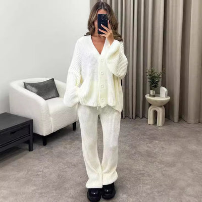 Sanna™ | Lämmin ja Rento Kaksiosainen Villasetti