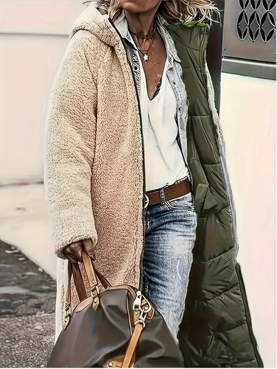 Katri™ | Lämmin, Hupullinen ja Käännettävä Talvitakki