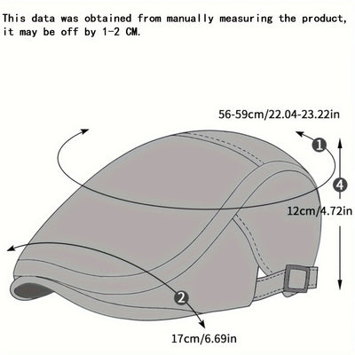 Väinö™ | Tyylikäs retro-berettilakki, PU-nahkaa vapaa-ajan snapback